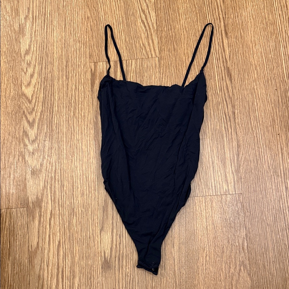 Skims Black Spaghetti Strap Bodysuit